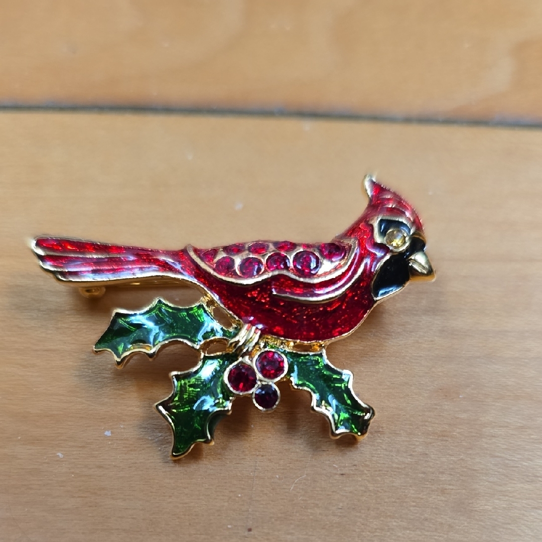 Christopher Radko Cardinal Bird Pin, Brooch